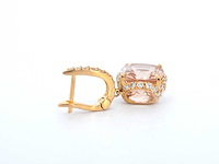 House of pertijs rosegouden oorbellen met diamant en edelsteen - afbeelding 3 van  9