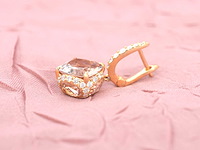 House of pertijs rosegouden oorbellen met diamant en edelsteen - afbeelding 8 van  9