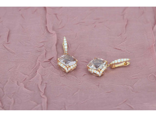 House of pertijs rosegouden oorbellen met diamant en edelsteen - afbeelding 3 van  10