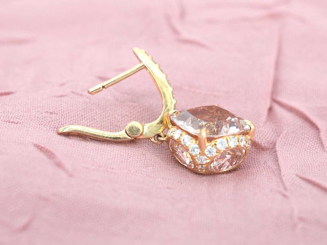 House of pertijs rosegouden oorbellen met diamant en edelsteen - afbeelding 9 van  10