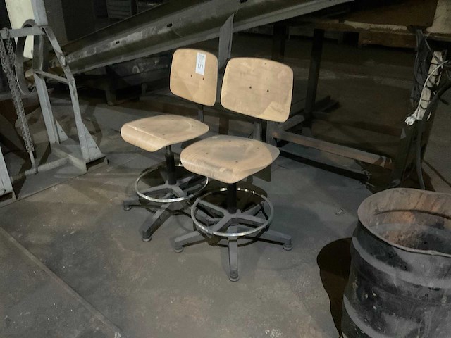 Hout bureaustoel (2x) - afbeelding 2 van  4