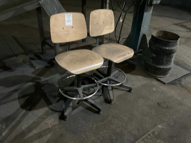 Hout bureaustoel (2x) - afbeelding 3 van  4