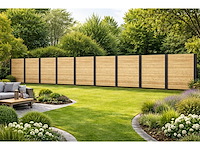 Hout/betonschutting massieve plank - 28m x 200cm - afbeelding 1 van  2