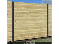 Hout/betonschutting massieve plank - 37,4m x 200cm - afbeelding 2 van  2