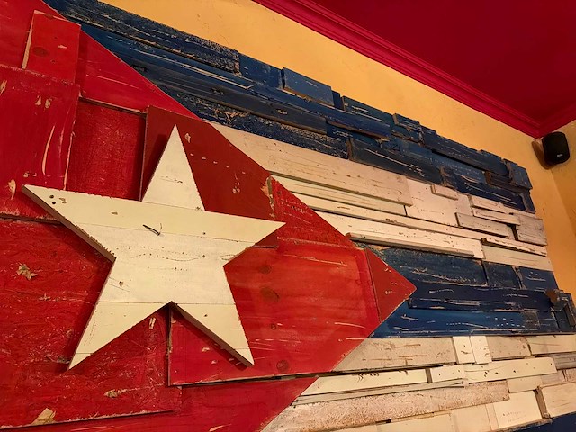 Houte kunstwerk (cubaanse vlag) - afbeelding 3 van  5