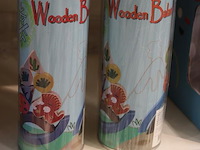 Houten balanceerspel in blik, twee stuks. - afbeelding 2 van  2