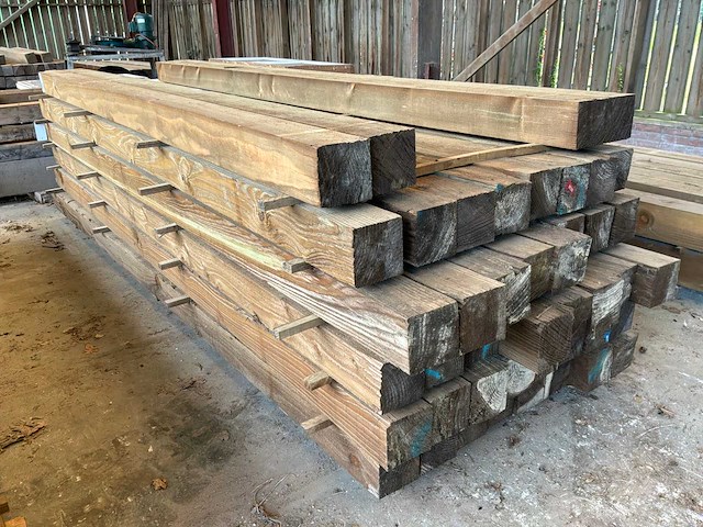 Houten balken 3100x120x120mm (44x) - afbeelding 2 van  4