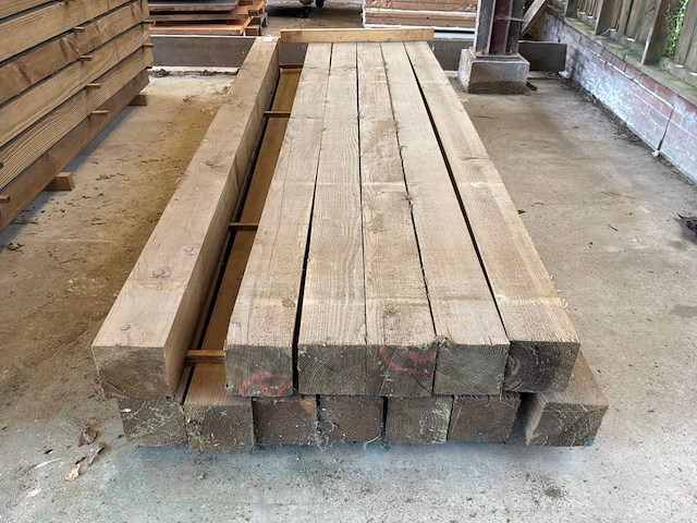 Houten balken 3100x150x150mm (13x) - afbeelding 3 van  4