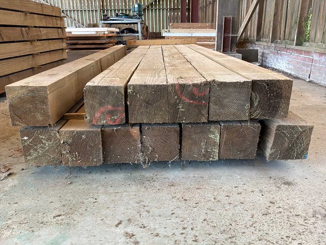 Houten balken 3100x150x150mm (13x) - afbeelding 4 van  4