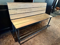 Houten barbank met stalen frame - afbeelding 1 van  7