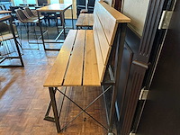 Houten barbank met stalen frame - afbeelding 3 van  7