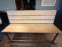 Houten barbank met stalen frame - afbeelding 2 van  7