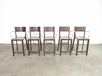 Houten barkruk met armleuning (5x) - afbeelding 3 van  5