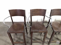 Houten barkruk met armleuning (5x) - afbeelding 5 van  5