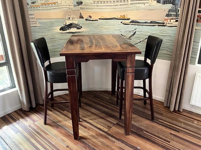 Houten bartafel (2x) - afbeelding 1 van  4
