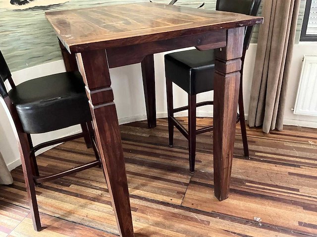 Houten bartafel (2x) - afbeelding 3 van  4