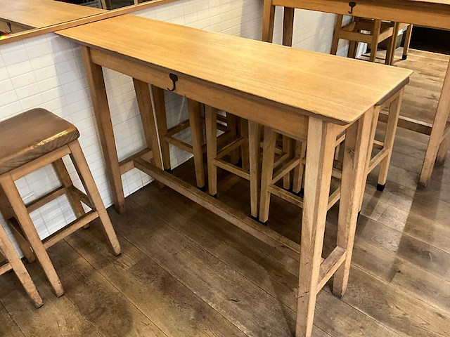 Houten bartafel (2x) - afbeelding 2 van  3