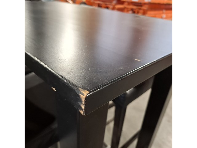 Houten bartafel met 4x barkruk, zwart - afbeelding 5 van  6
