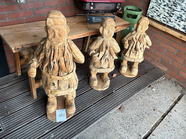 Houten beeld (3x) - afbeelding 2 van  2