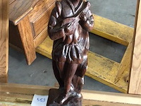 Houten beeld minnestreel - afbeelding 1 van  2