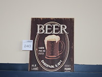 Houten bierreclame bord 30 x 40 cm. - afbeelding 1 van  2