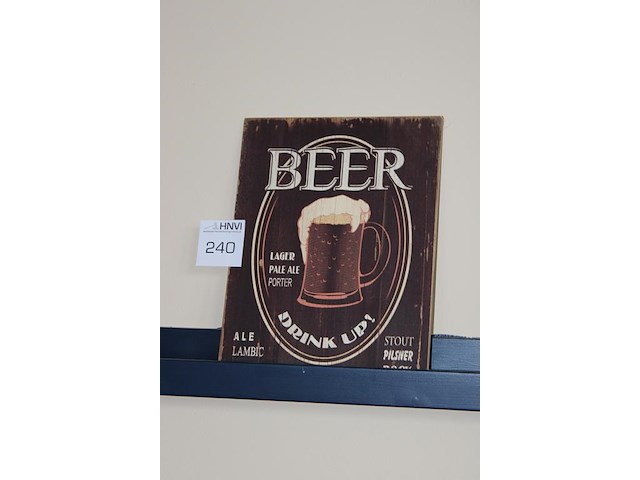 Houten bierreclame bord 30 x 40 cm. - afbeelding 2 van  2