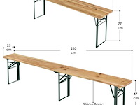 Houten biertafelset / bierbank passau - 3-delig - inklapbaar - afbeelding 11 van  14