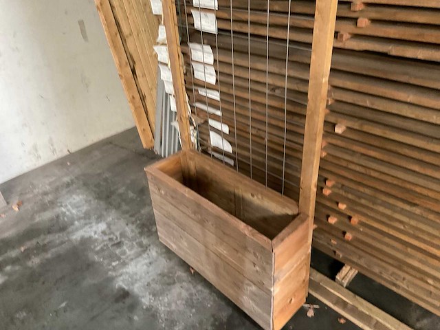 Houten bloembak met klimrek - 100x180 cm - afbeelding 6 van  9