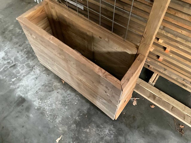 Houten bloembak met klimrek - 100x180 cm - afbeelding 8 van  9