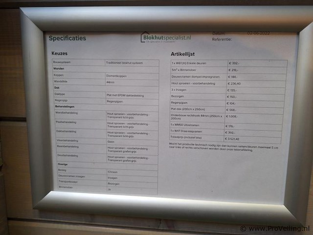 Houten blokhut - 250x260cm - afbeelding 7 van  8