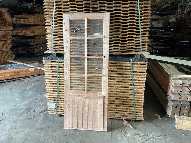 Houten buitendeur beglaasd - 192x74 cm - afbeelding 1 van  6