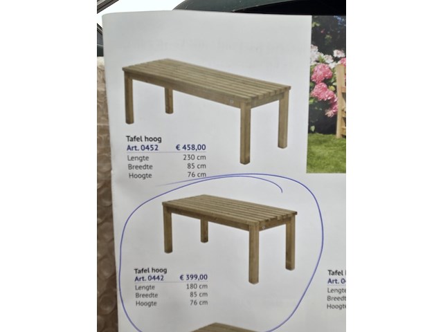 Houten buitentafel talen - afbeelding 2 van  2