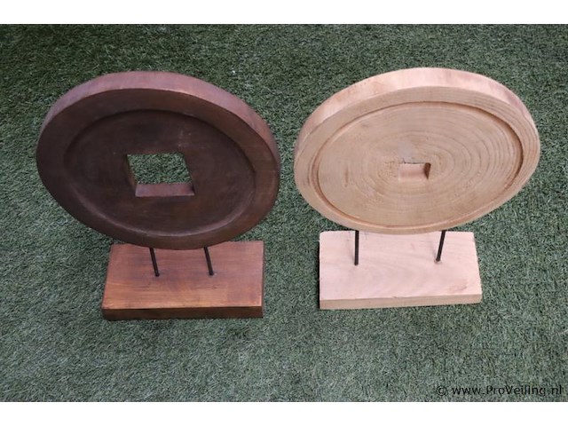 Houten decoratie - 25x12,5x45cm - 2 stuks - afbeelding 1 van  4
