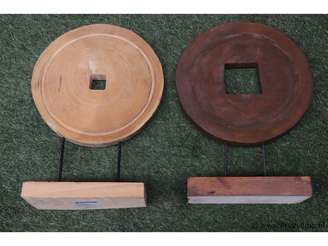 Houten decoratie - 25x12,5x45cm - 2 stuks - afbeelding 4 van  4