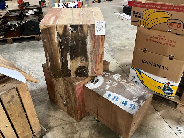 Houten decoratie blokken (3x) - afbeelding 1 van  2