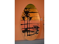 Houten decoratie mini surfplank (2x) - afbeelding 2 van  3