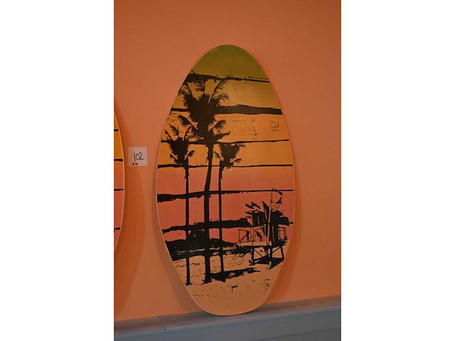 Houten decoratie mini surfplank (2x) - afbeelding 3 van  3