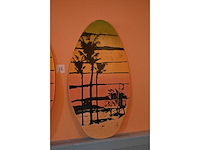 Houten decoratie mini surfplank (2x) - afbeelding 3 van  3