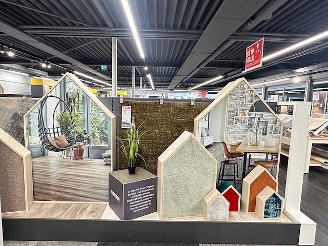 Houten decoratieve huisjes (16x) - afbeelding 4 van  5