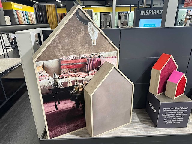 Houten decoratieve huisjes (9x) - afbeelding 1 van  4