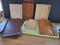 Houten dienbladen 16 stuks diverse maten - afbeelding 1 van  3