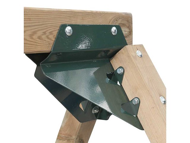 Houten dubbele schommel "lucy" met 2 kunststof schommels - afbeelding 2 van  4