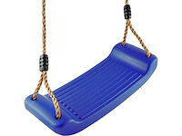 Houten dubbele schommel met 2 kunststof schommels - afbeelding 2 van  4