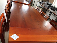 Houten eetkamer tafel met zes stoelen. afmeting. tafel 179 x 90 x 77 cm. - afbeelding 2 van  3