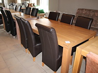 Houten eetkamer tafel met zes stoelen. afmetingtafel 190 x 102 x 78 cm. - afbeelding 1 van  3