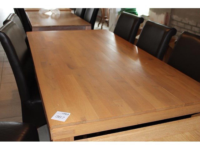 Houten eetkamer tafel met zes stoelen. afmetingtafel 190 x 102 x 78 cm. - afbeelding 2 van  3
