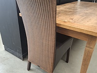 Houten eetkamertafel met 6 stoelen - afbeelding 4 van  6
