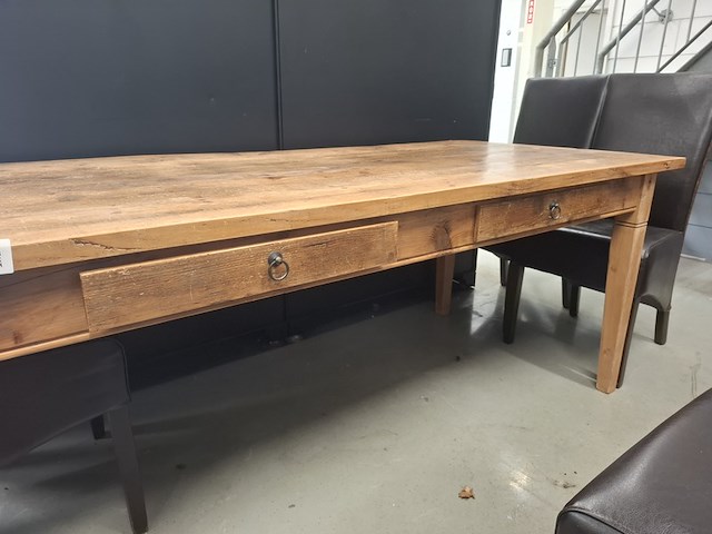 Houten eetkamertafel met 6 stoelen - afbeelding 5 van  6