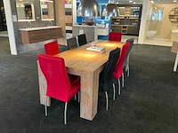 Houten eetkamertafel met 8 stoelen - afbeelding 2 van  5