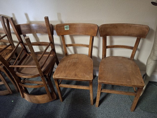 Houten jaren 70 stoel 4 stuks - afbeelding 3 van  3